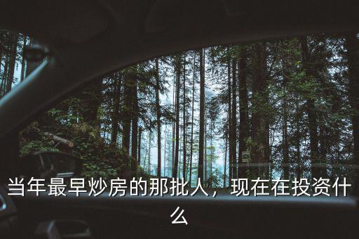 當年最早炒房的那批人，現(xiàn)在在投資什么