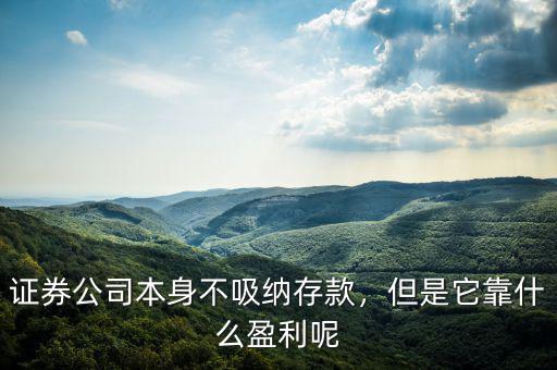 證券公司本身不吸納存款，但是它靠什么盈利呢