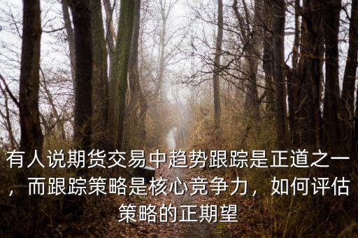 有人說期貨交易中趨勢跟蹤是正道之一，而跟蹤策略是核心競爭力，如何評估策略的正期望