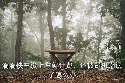 滴滴快車沒上車就計(jì)費(fèi)，還被司機(jī)嘲諷了怎么辦