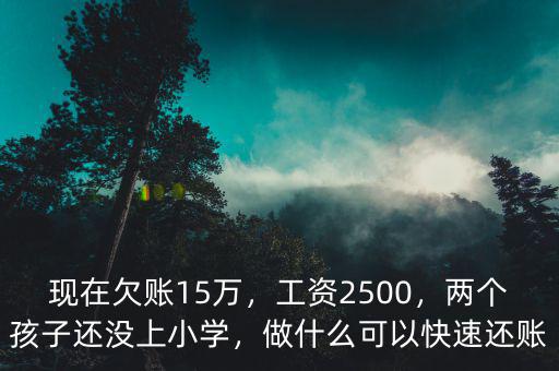 現(xiàn)在欠賬15萬，工資2500，兩個(gè)孩子還沒上小學(xué)，做什么可以快速還賬