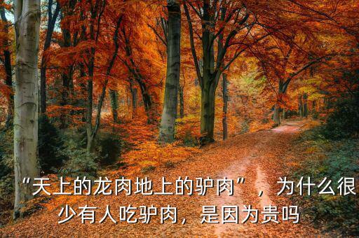 “天上的龍肉地上的驢肉”，為什么很少有人吃驢肉，是因?yàn)橘F嗎