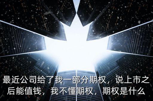 最近公司給了我一部分期權(quán)，說上市之后能值錢，我不懂期權(quán)，期權(quán)是什么