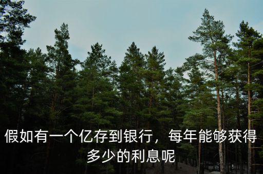 假如有一個(gè)億存到銀行，每年能夠獲得多少的利息呢