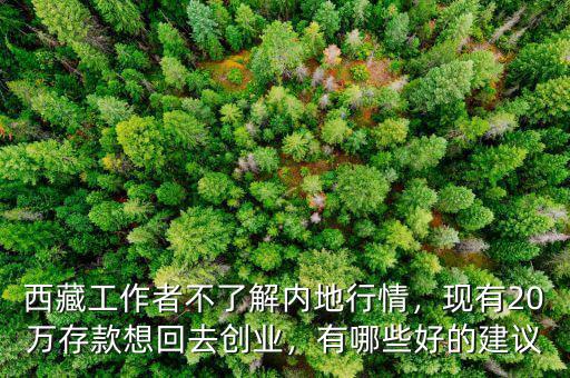 西藏工作者不了解內(nèi)地行情，現(xiàn)有20萬存款想回去創(chuàng)業(yè)，有哪些好的建議