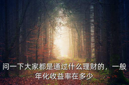 問一下大家都是通過什么理財?shù)?，一般年化收益率在多? class=