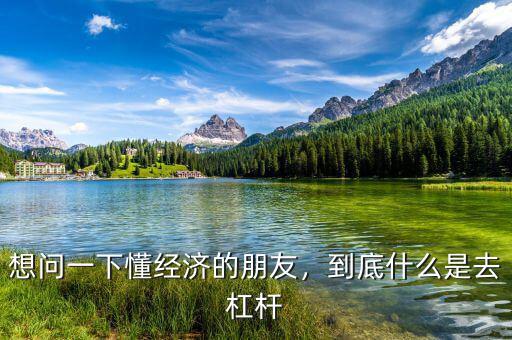 想問(wèn)一下懂經(jīng)濟(jì)的朋友，到底什么是去杠桿