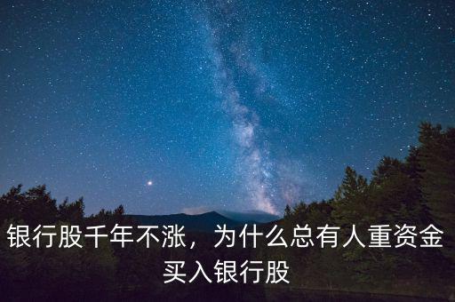 銀行股千年不漲，為什么總有人重資金買入銀行股