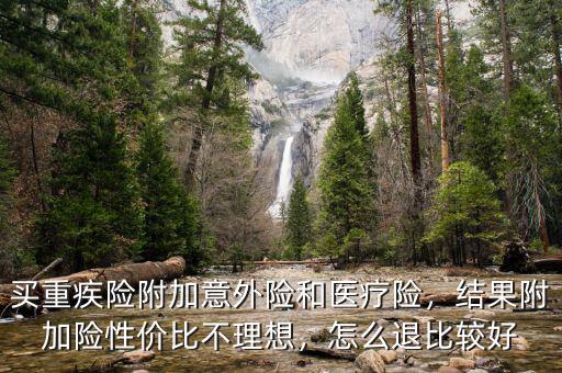 買重疾險(xiǎn)附加意外險(xiǎn)和醫(yī)療險(xiǎn)，結(jié)果附加險(xiǎn)性價(jià)比不理想，怎么退比較好