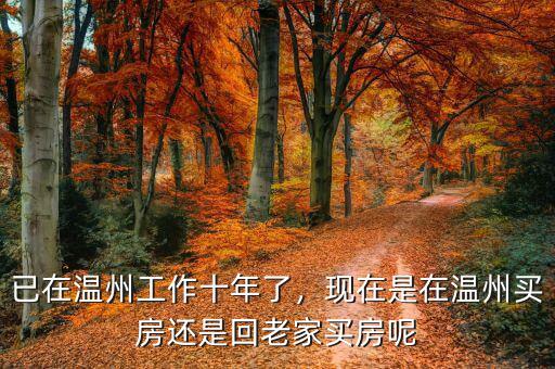 已在溫州工作十年了，現(xiàn)在是在溫州買房還是回老家買房呢