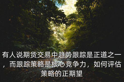 有人說期貨交易中趨勢跟蹤是正道之一，而跟蹤策略是核心競爭力，如何評估策略的正期望