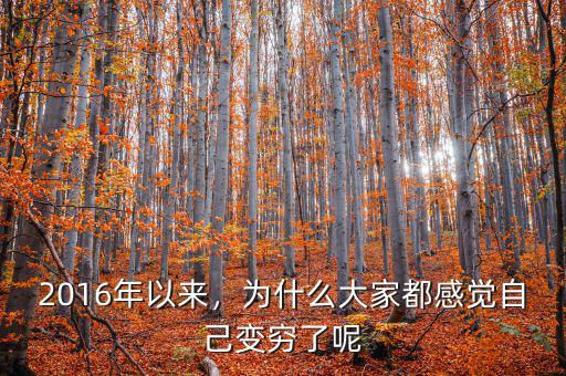 2016年以來，為什么大家都感覺自己變窮了呢