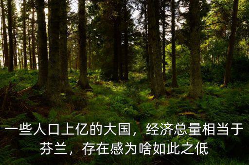 一些人口上億的大國(guó)，經(jīng)濟(jì)總量相當(dāng)于芬蘭，存在感為啥如此之低