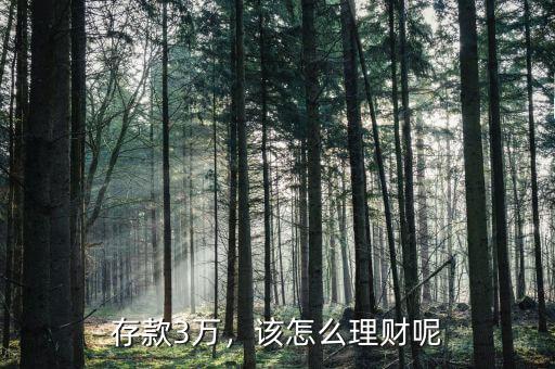 存款3萬(wàn)，該怎么理財(cái)呢
