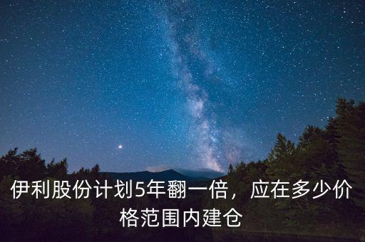 伊利股份計(jì)劃5年翻一倍，應(yīng)在多少價(jià)格范圍內(nèi)建倉