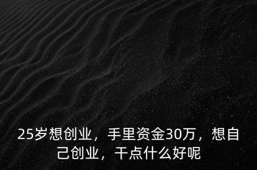 25歲想創(chuàng)業(yè)，手里資金30萬，想自己創(chuàng)業(yè)，干點(diǎn)什么好呢