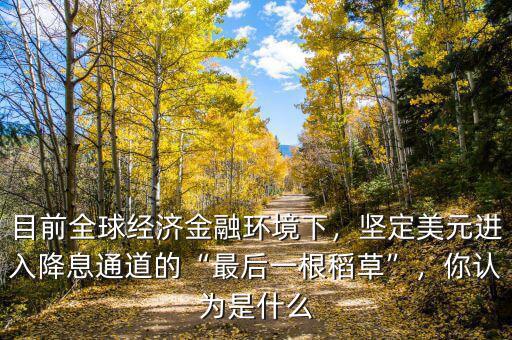 目前全球經(jīng)濟金融環(huán)境下，堅定美元進入降息通道的“最后一根稻草”，你認(rèn)為是什么