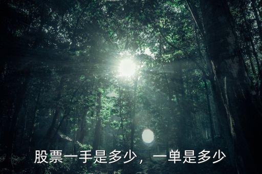 股票一手是多少，一單是多少