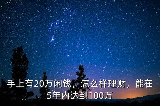 手上有20萬閑錢，怎么樣理財，能在5年內達到100萬