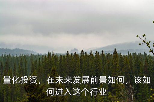 量化投資，在未來發(fā)展前景如何，該如何進(jìn)入這個(gè)行業(yè)