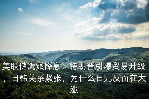 美聯(lián)儲鷹派降息，特朗普引爆貿(mào)易升級，日韓關(guān)系緊張，為什么日元反而在大漲