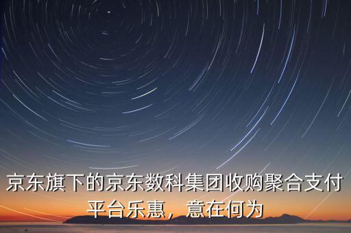 京東旗下的京東數(shù)科集團(tuán)收購聚合支付平臺樂惠，意在何為