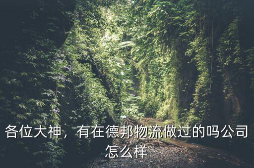各位大神，有在德邦物流做過的嗎公司怎么樣