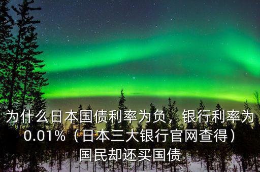 為什么日本國債利率為負，銀行利率為0.01%（日本三大銀行官網(wǎng)查得）國民卻還買國債
