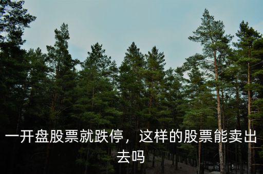 一開盤股票就跌停，這樣的股票能賣出去嗎
