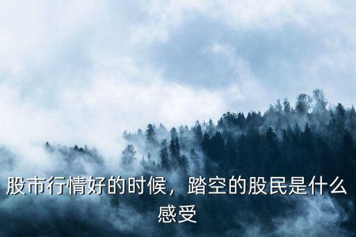 股市行情好的時候，踏空的股民是什么感受