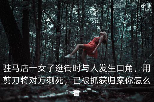駐馬店一女子逛街時(shí)與人發(fā)生口角，用剪刀將對方刺死，已被抓獲歸案你怎么看