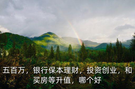 五百萬，銀行保本理財，投資創(chuàng)業(yè)，和買房等升值，哪個好