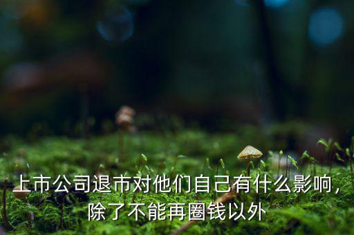 上市公司退市對(duì)他們自己有什么影響，除了不能再圈錢(qián)以外