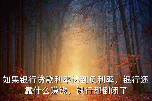 如果銀行貸款利率達(dá)到負(fù)利率，銀行還靠什么賺錢(qián)，銀行都倒閉了