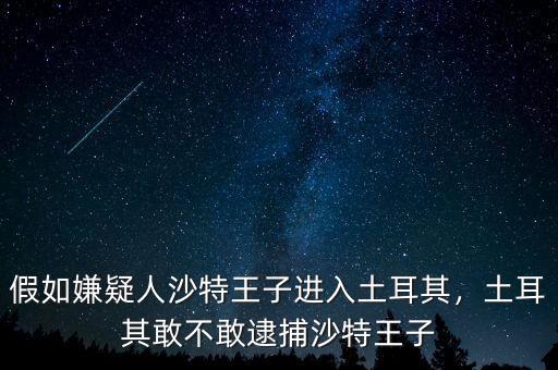 假如嫌疑人沙特王子進(jìn)入土耳其，土耳其敢不敢逮捕沙特王子