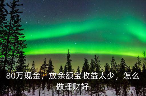 80萬現(xiàn)金，放余額寶收益太少，怎么做理財(cái)好