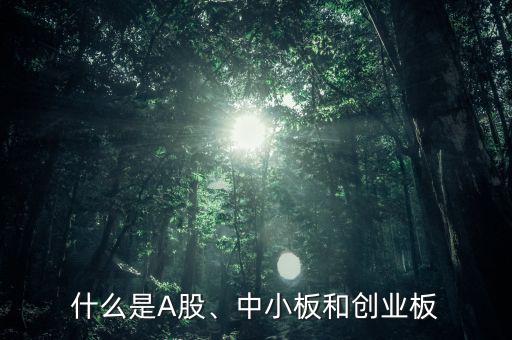 什么是A股、中小板和創(chuàng)業(yè)板