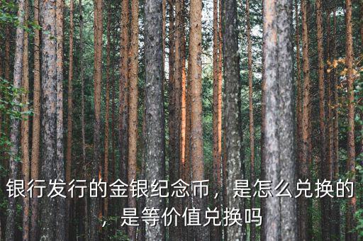 銀行發(fā)行的金銀紀念幣，是怎么兌換的，是等價值兌換嗎