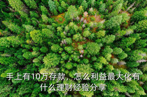 手上有10萬(wàn)存款，怎么利益最大化有什么理財(cái)經(jīng)驗(yàn)分享