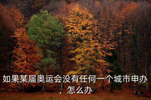 如果某屆奧運(yùn)會(huì)沒有任何一個(gè)城市申辦，怎么辦