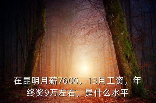 在昆明月薪7600，13月工資，年終獎9萬左右，是什么水平