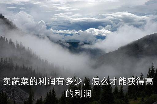賣蔬菜的利潤有多少，怎么才能獲得高的利潤