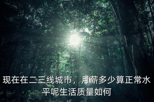 現(xiàn)在在二三線城市，月薪多少算正常水平呢生活質(zhì)量如何