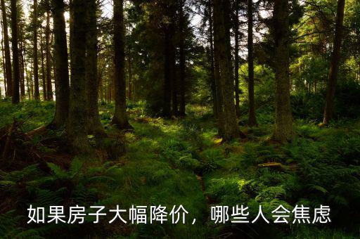 如果房子大幅降價，哪些人會焦慮