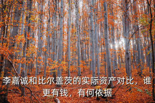 李嘉誠(chéng)和比爾蓋茨的實(shí)際資產(chǎn)對(duì)比，誰(shuí)更有錢(qián)，有何依據(jù)