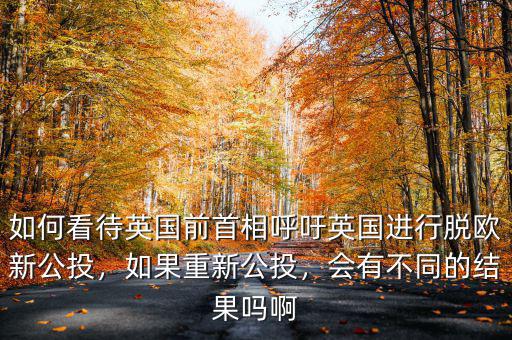 如何看待英國前首相呼吁英國進(jìn)行脫歐新公投，如果重新公投，會(huì)有不同的結(jié)果嗎啊