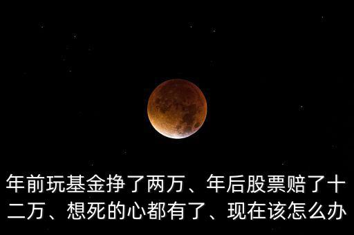 年前玩基金掙了兩萬、年后股票賠了十二萬、想死的心都有了、現(xiàn)在該怎么辦