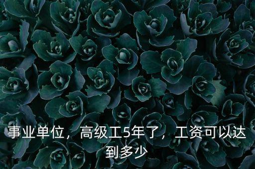 事業(yè)單位，高級(jí)工5年了，工資可以達(dá)到多少