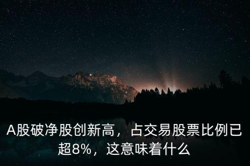 A股破凈股創(chuàng)新高，占交易股票比例已超8%，這意味著什么