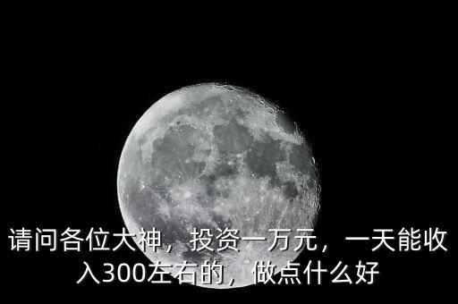 請問各位大神，投資一萬元，一天能收入300左右的，做點什么好